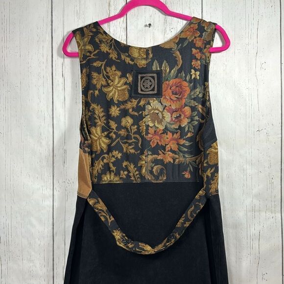 Nina Piccalino Patchwork Maxi Dress Boho Artsy Sleeveless Size 12 Cottagecore - Picture 13 of 13